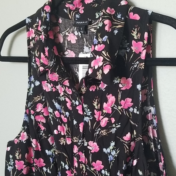 Torrid Romantic Summer NWT button front floral challis sleeveless dress large - Picture 4 of 10